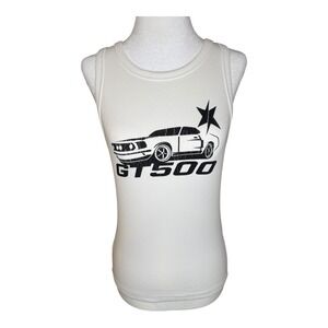 Edikted GT500 Large Tank Top White Sleeveless Ribbed Racerback Ford Muscle Car